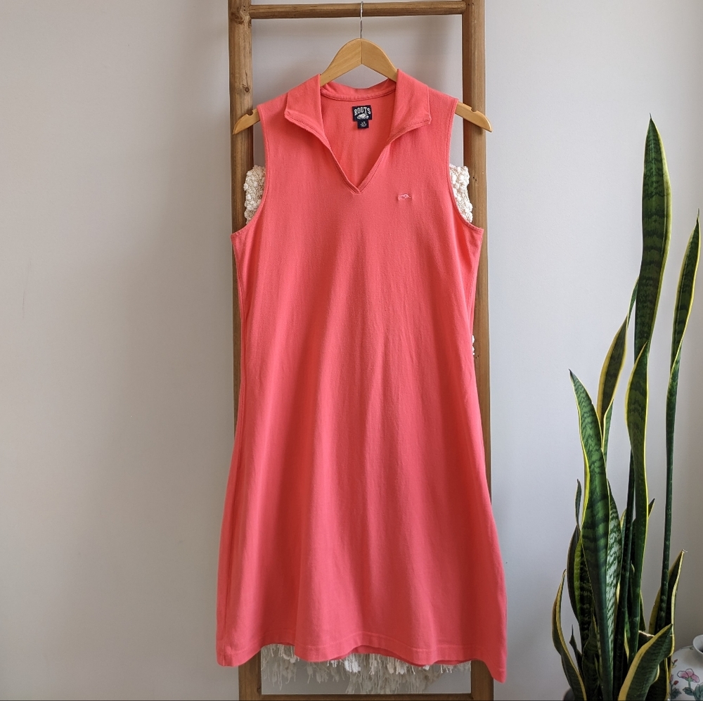Vintage Roots Pink Midi Collar Dress